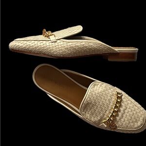 NEW Tory Burch Mini Benton Loafer Woven Leather Slides